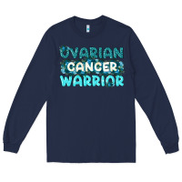 Navy Ovarian Cancer Warrior Long Sleeve Tee - texasbilliewilder