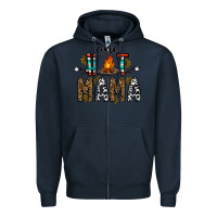 Navy one hot mama Zipper Hoodie - CowhideDigitalArt