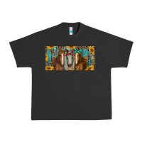 Pigment Black horses with leopard and sunflowers Urban Heavy Tee - RanaPortraitStore