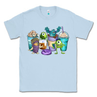 Dusty Blue cartoon characters coffee cups Classic Tee - Zillion Design Studio