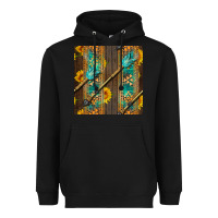 Black aztec and sunflowers Heavyweight Hoodie - BundleAndBundleShop