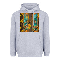 Heather Grey aztec and sunflowers Heavyweight Hoodie - BundleAndBundleShop
