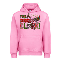 Fuchsia Pink You Serious Clark With Santa Sleigh Urban Hoodie - BundleAndBundleShop