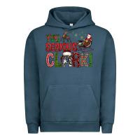 Pigment Midnight Navy You Serious Clark With Santa Sleigh Urban Hoodie - BundleAndBundleShop