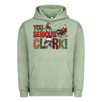 Pigment Oil Green You Serious Clark With Santa Sleigh Urban Hoodie - BundleAndBundleShop
