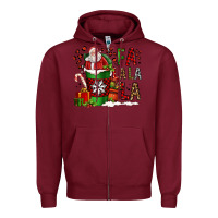 Burgundy fa la la la la christmas santa claus coffee cup Zipper Hoodie - FaDigitalArtStudio