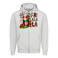 Dove Grey fa la la la la christmas santa claus coffee cup Zipper Hoodie - FaDigitalArtStudio