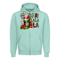 Seafoam fa la la la la christmas santa claus coffee cup Zipper Hoodie - FaDigitalArtStudio