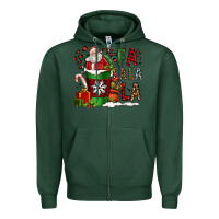 Sports Green fa la la la la christmas santa claus coffee cup Zipper Hoodie - FaDigitalArtStudio
