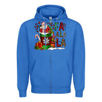 True Royal fa la la la la christmas santa claus coffee cup Zipper Hoodie - FaDigitalArtStudio