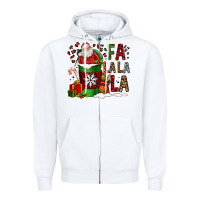 White fa la la la la christmas santa claus coffee cup Zipper Hoodie - FaDigitalArtStudio