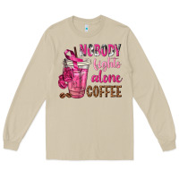 Mushroom Nobody Fights Alone Coffee Long Sleeve Tee - texasbilliewilder