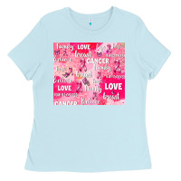 Baby Blue breast cancer awareness pink Ladies Tee - AdoDesignShop
