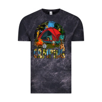 Cloud Black camping Vintage Tee - texasbilliewilder