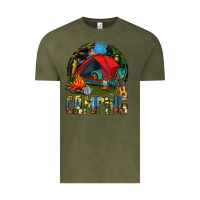 Vintage Olive camping Vintage Tee - texasbilliewilder