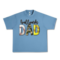 Pebble Blue ballpark dad with softball and baseball Urban Heavy Tee - texasbilliewilder