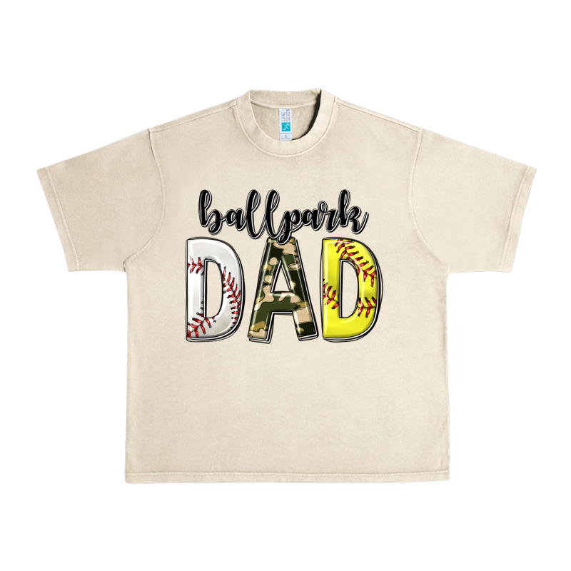 Ballpark Dad With Softball And Baseball Urban Heavy Tee by texasbilliewilder | Teevron