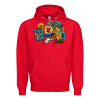 Red western Truck with gnomes Zipper Hoodie - HRA Design Shop