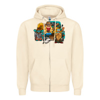 Sandshell western Truck with gnomes Zipper Hoodie - HRA Design Shop