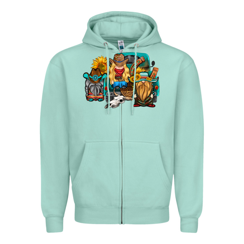 Western Truck With Gnomes Zipper Hoodie by HRA Design Shop | Teevron