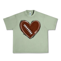 Oil Green american football heart Urban Heavy Tee - texasbilliewilder