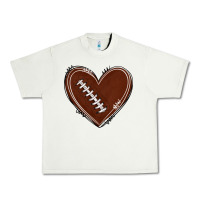 Pistachio american football heart Urban Heavy Tee - texasbilliewilder