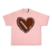 Salmon american football heart Urban Heavy Tee - texasbilliewilder