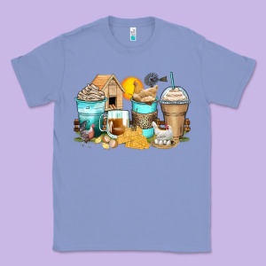 Chicken Coffee Cups Classic Tee Designed By Zillion Design Studio