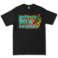 Black raised 90's country guitar cactus sunflower's Premium Tee - Artiststas
