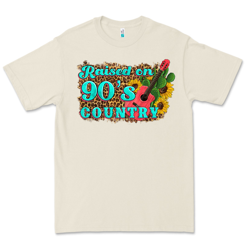 Raised 90's Country Guitar Cactus Sunflower's Premium Tee by Artiststas | Teevron
