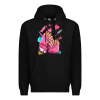 Black pink nail art hand Premium Hoodie - NancyCooperArtShop