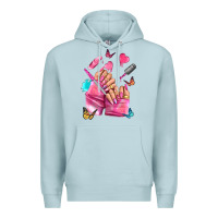 Blue Mist pink nail art hand Premium Hoodie - NancyCooperArtShop