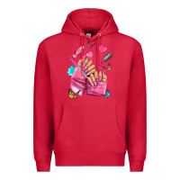 Cardinal pink nail art hand Premium Hoodie - NancyCooperArtShop