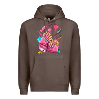Coffee pink nail art hand Premium Hoodie - NancyCooperArtShop