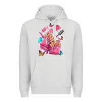 Dove Grey pink nail art hand Premium Hoodie - NancyCooperArtShop