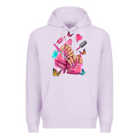 Lilac pink nail art hand Premium Hoodie - NancyCooperArtShop