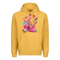 Mustard pink nail art hand Premium Hoodie - NancyCooperArtShop