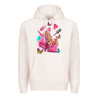 Pale Pink pink nail art hand Premium Hoodie - NancyCooperArtShop