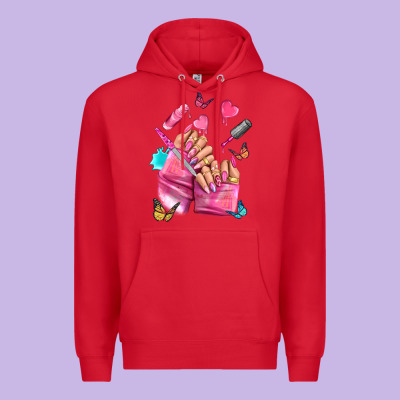 Pink Nail Art Hand Premium Hoodie Designed By Nancycooperartshop