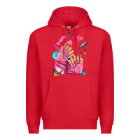 Red pink nail art hand Premium Hoodie - NancyCooperArtShop