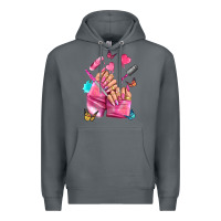 Rock pink nail art hand Premium Hoodie - NancyCooperArtShop