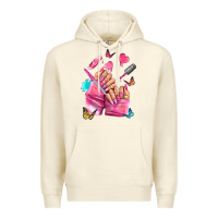 Sandshell pink nail art hand Premium Hoodie - NancyCooperArtShop