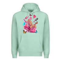 Seafoam pink nail art hand Premium Hoodie - NancyCooperArtShop
