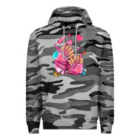 Slate Camo pink nail art hand Premium Hoodie - NancyCooperArtShop