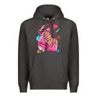 Smoke pink nail art hand Premium Hoodie - NancyCooperArtShop