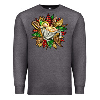 Charcoal Heather christmas baby jesus sunflower Premium Sweatshirt - Jasminsmagicworld