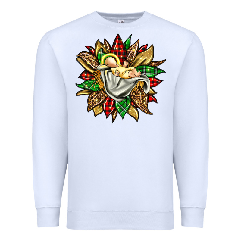 Christmas Baby Jesus Sunflower Premium Sweatshirt by Jasminsmagicworld | Teevron