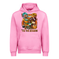 Fuchsia Pink Tis The Season Fall Football Truck Urban Hoodie - BundleAndBundleShop