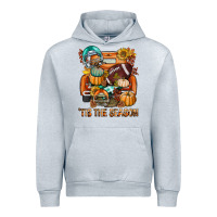 Heather Grey Tis The Season Fall Football Truck Urban Hoodie - BundleAndBundleShop
