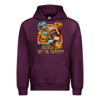 Mauve Wine Tis The Season Fall Football Truck Urban Hoodie - BundleAndBundleShop